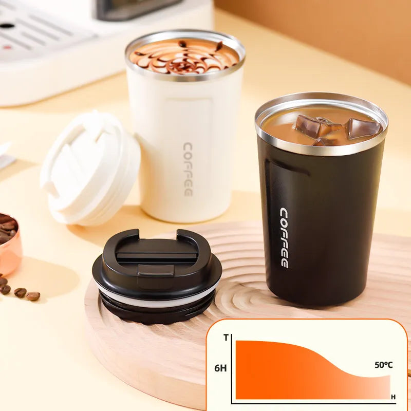 Stainless Steel Coffee Cup Thermos Mug Leak-Proof Thermos Travel Thermal Vacuum Flask Insulated Cup Water Bottle